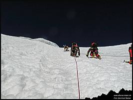 Artesonraju kurz vor dem Gipfel
