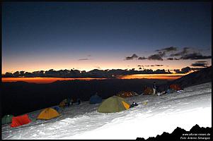 Huascaran Lager 2 Sonnenuntergang